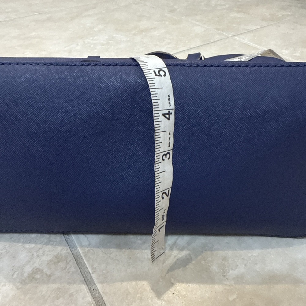 Kate Spade Evangelie Laurel Way Sapphire Blue Saffiano Leather Purse Tote *See - Picture 14 of 16